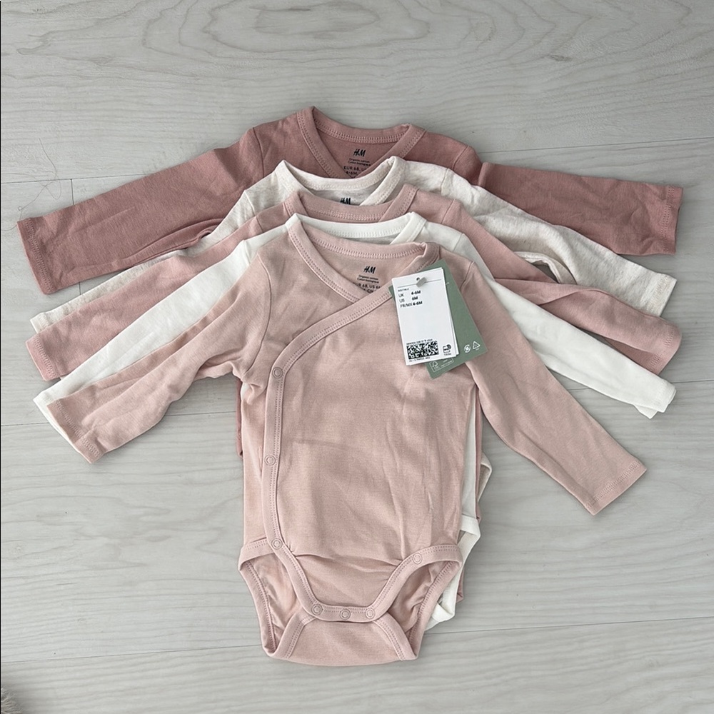 H&M Kids Long Sleeve One Piece - Pink and Cream